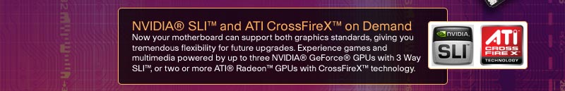 NVIDIA® SLI™ and ATI CrossFire X™ on Demand